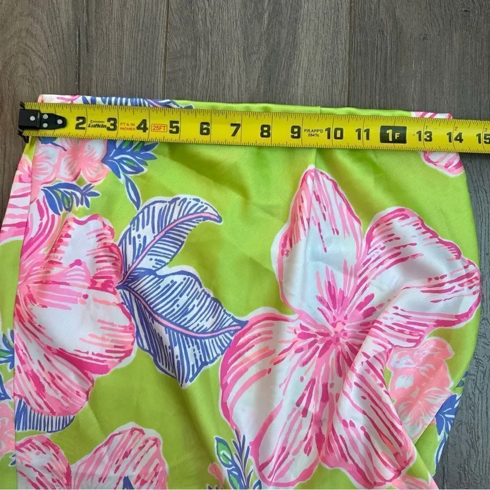 Lilly Pulitzer CORY MIDI SKIRT Matcha Green Boho Babe Pink White 4 $128 Retail